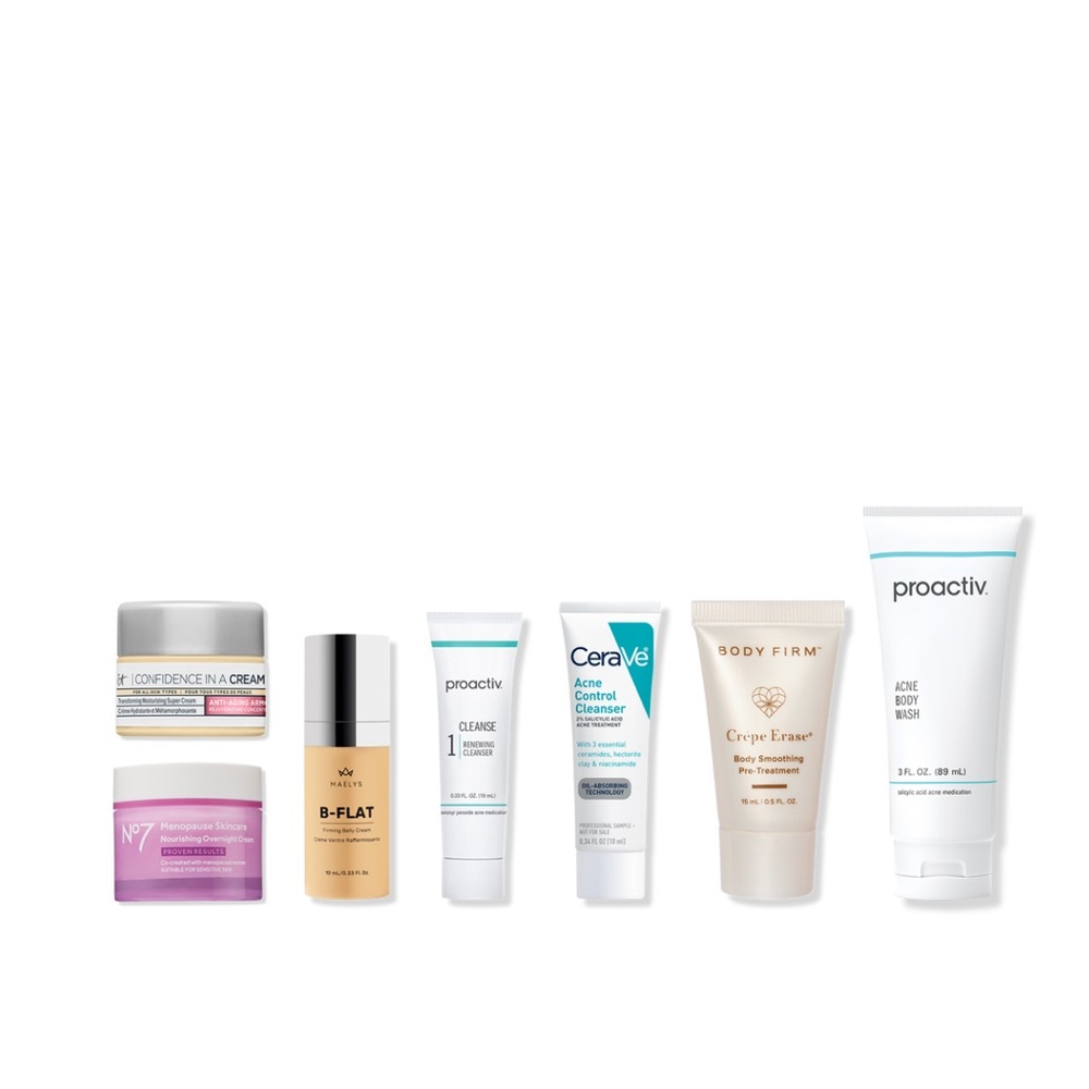 Skinfatuation Sampler- No7, Proactive, CeraVe, IT Cosmetics and Body Firm